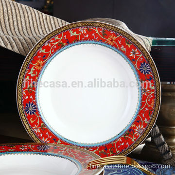 8.5 Inches Luxury Fine Bone China Porcelain Soup Bowl set of Grand Banquet